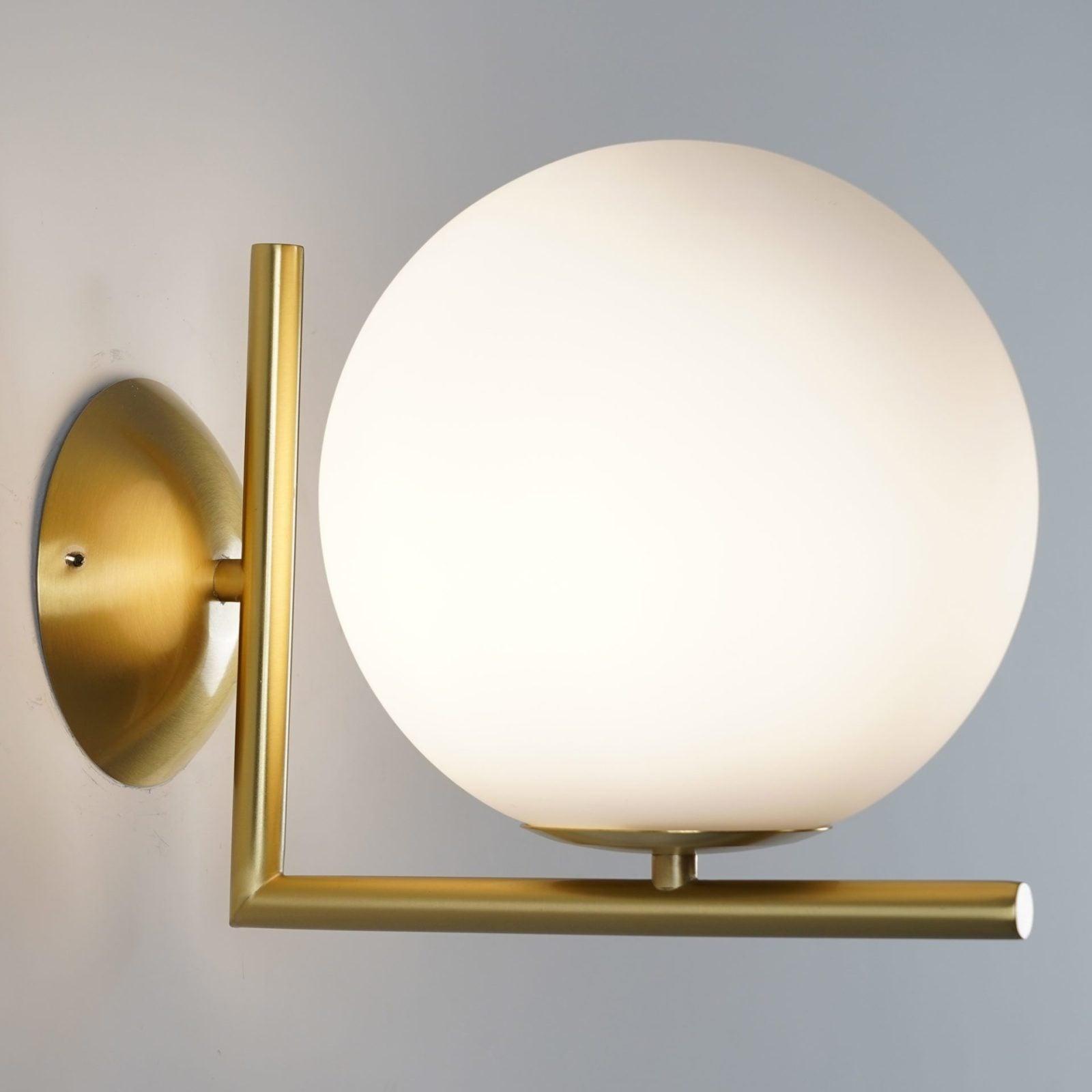 Blown Glass Opal Glass Wall Lamp - Lamp Outdoor