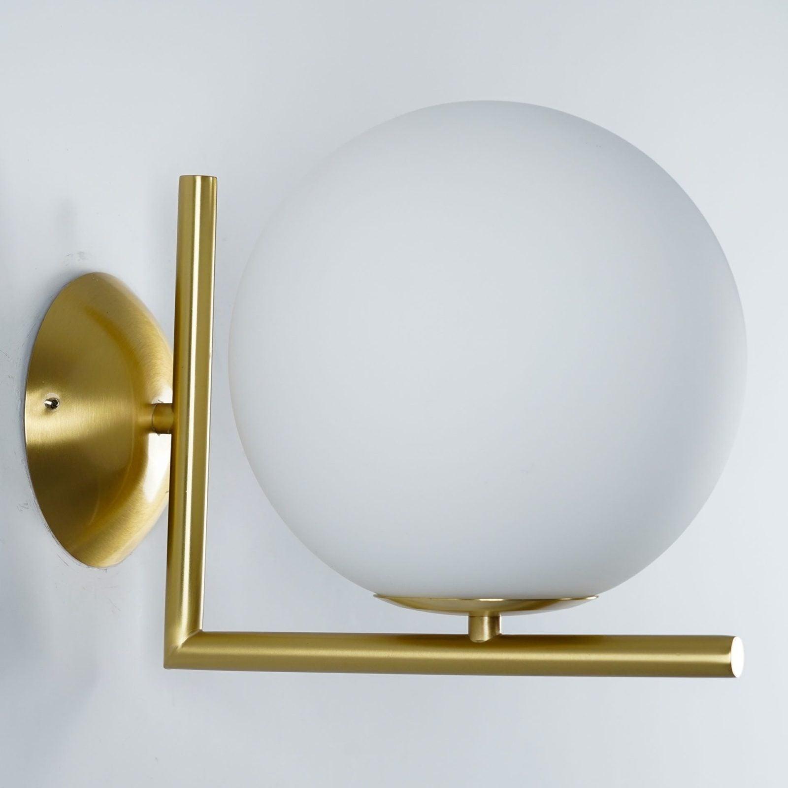 Blown Glass Opal Glass Wall Lamp - Lamp Outdoor