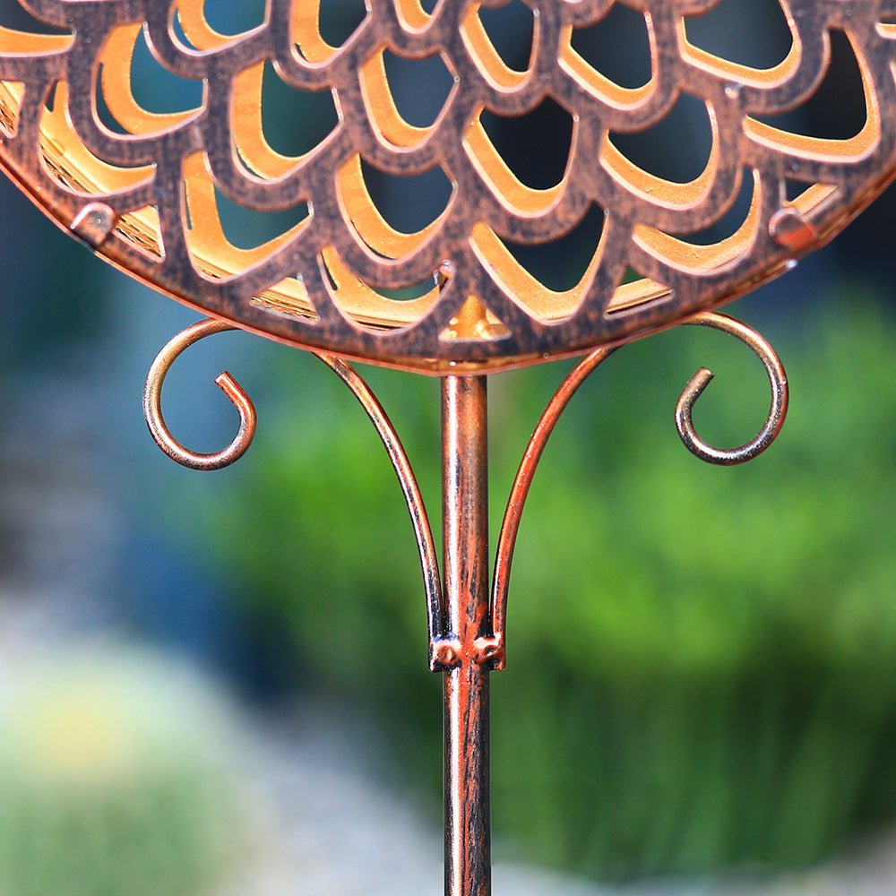 Bohemian Solar Hollow Drum Light LED Metal Outdoor Garden Lamp - Lamp Outdoor