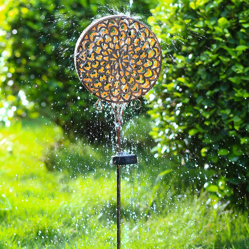 Bohemian Solar Hollow Drum Light LED Metal Outdoor Garden Lamp - Lamp Outdoor