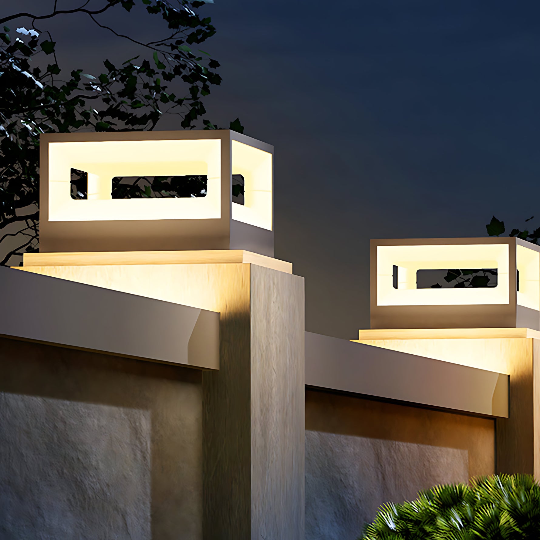 Hollow Square Pillar Light Waterproof - Lamp Outdoor