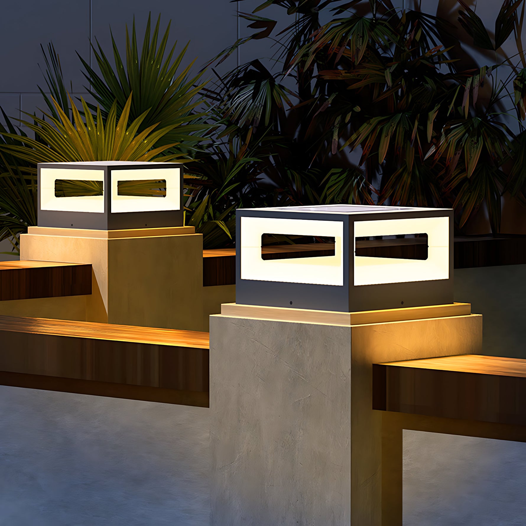 Hollow Square Pillar Light Waterproof - Lamp Outdoor