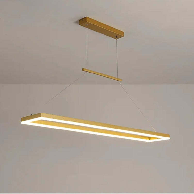Gloen Modern Rectangular Hanging Pendant Light, Gold/Coffee - Lamp Outdoor