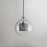 Hessa Contemporary Golden Pendant Light, Glass, Globe/Cylindric - Lamp Outdoor