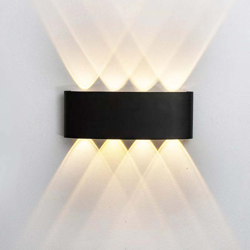 Tronix Modern Rectangular Metal Outdoor Wall Lamp, Black/White, Water-wave - Lamp Outdoor