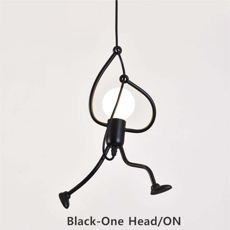 Miro Retro Modern Iron Man Pendant Light, Black - Lamp Outdoor