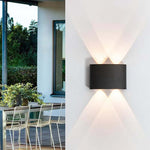 Tronix Modern Rectangular Metal Outdoor Wall Lamp, Black/White, Water-wave - Lamp Outdoor