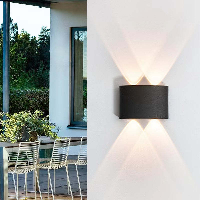 Tronix Modern Rectangular Metal Outdoor Wall Lamp, Black/White, Water-wave - Lamp Outdoor