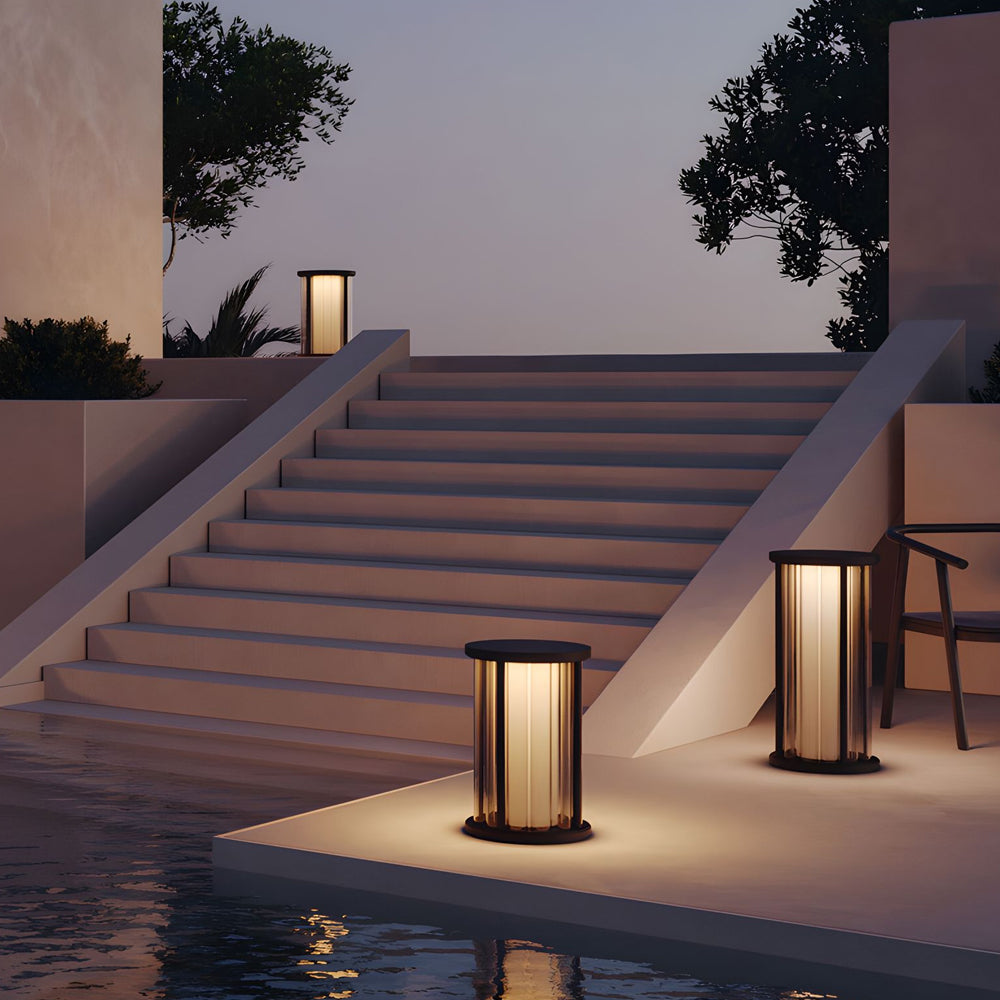 Cylinder Floor Lamp American Vintage Crystal - Lamp Outdoor