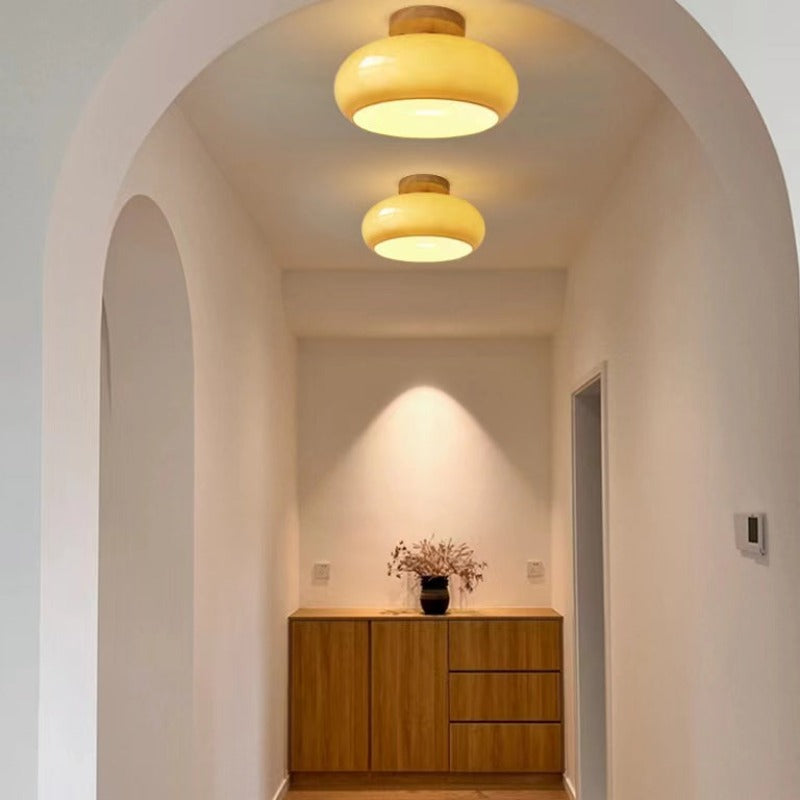 Charlotte Flush Mount Ceiling Light Wood - Lamp Outdoor