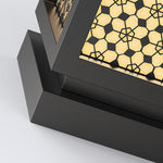 Rectangular Resin and Steel Garden Light with Carved Floral Lampshade - Lamp Outdoor