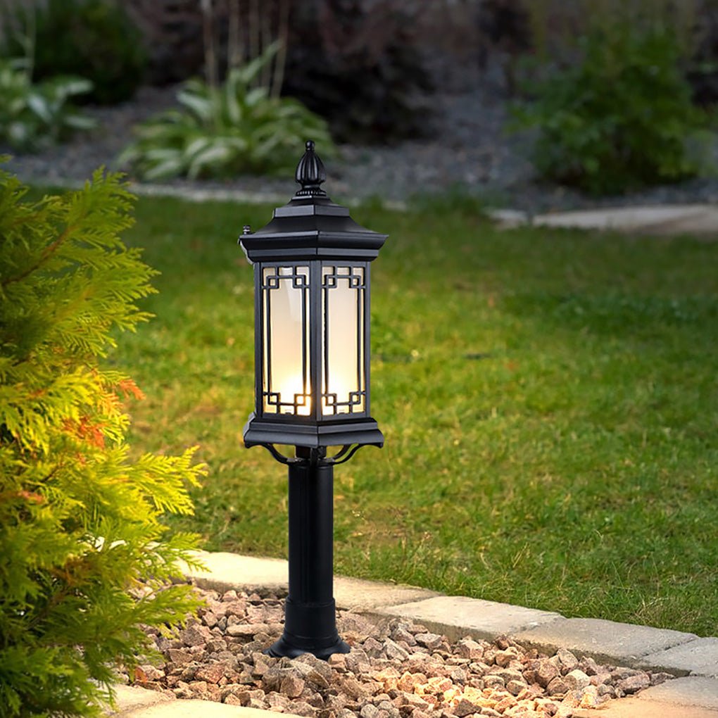 Traditional Asian-Inspired LED Pathway Lights Rhombus Shape for Villa Gardens - Lamp Outdoor