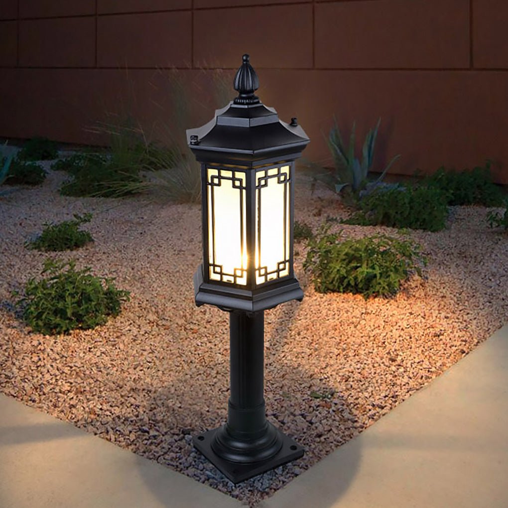 Traditional Asian-Inspired LED Pathway Lights Rhombus Shape for Villa Gardens - Lamp Outdoor