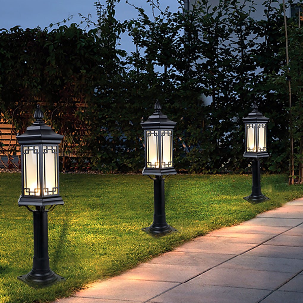 Traditional Asian-Inspired LED Pathway Lights Rhombus Shape for Villa Gardens - Lamp Outdoor