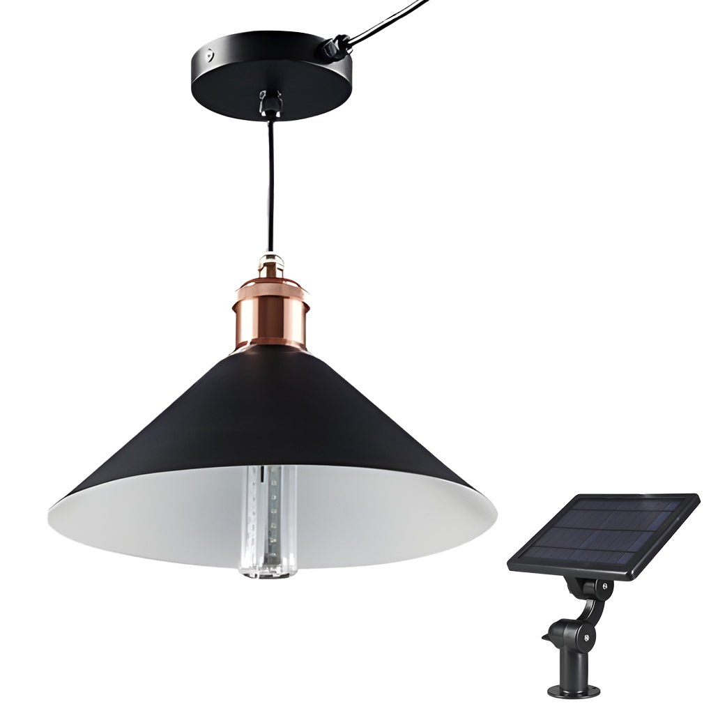 Classic Conical Solar Lights LED Pendant Light Solar Garden Lights Waterproof Hanging Lights - Lamp Outdoor
