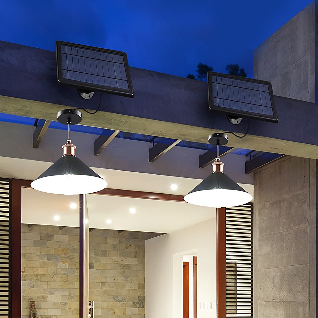 Classic Conical Solar Lights LED Pendant Light Solar Garden Lights Waterproof Hanging Lights - Lamp Outdoor