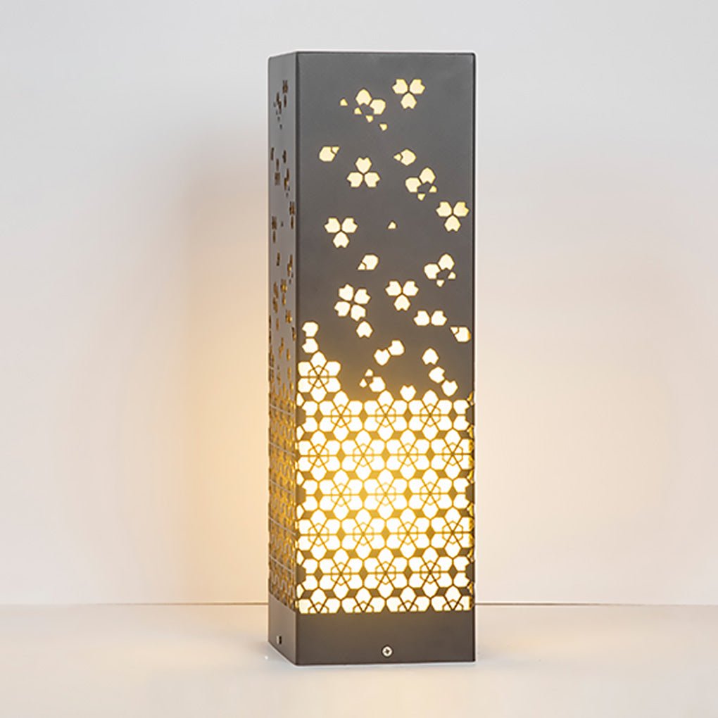 Asian Style Perforated Garden Lighting with Decorative Snowflake Design - Lamp Outdoor