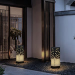 Asian Style Perforated Garden Lighting with Decorative Snowflake Design - Lamp Outdoor