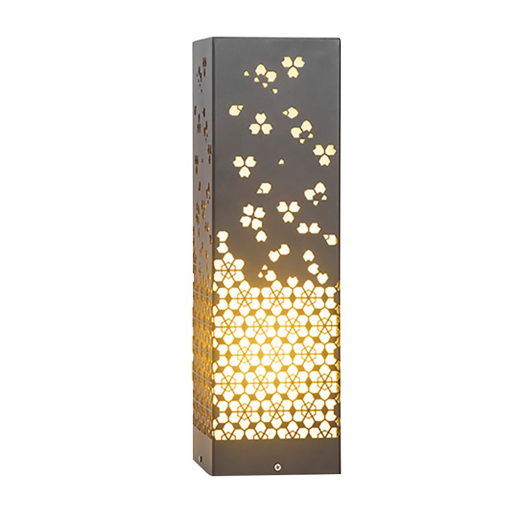 Asian Style Perforated Garden Lighting with Decorative Snowflake Design - Lamp Outdoor