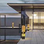 Rectangular Outdoor Garden Lights with Streak Cut Design Elegant Landscape Bollard Lights - Lamp Outdoor