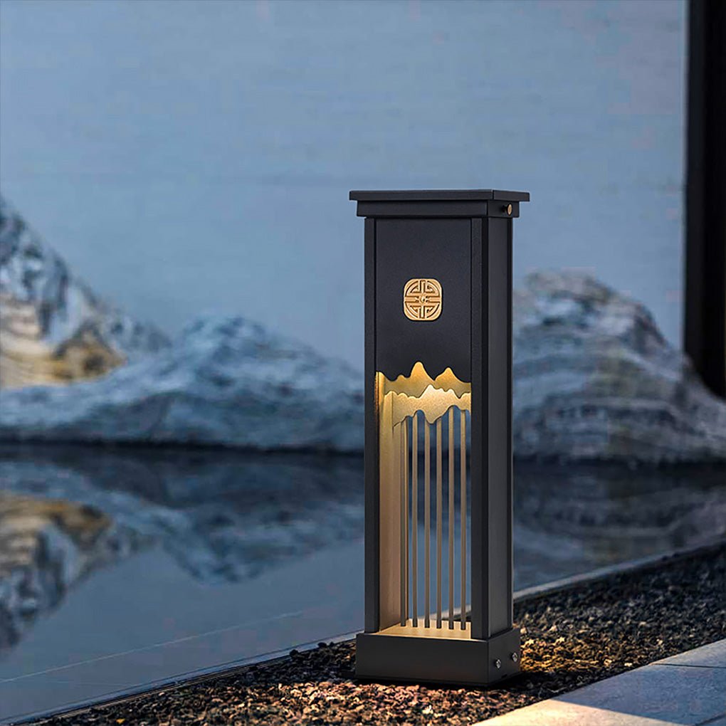 Elegant Outdoor LED Light with Artistic Cut Craft and Strip Design - Lamp Outdoor