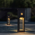 Elegant Outdoor LED Light with Artistic Cut Craft and Strip Design - Lamp Outdoor