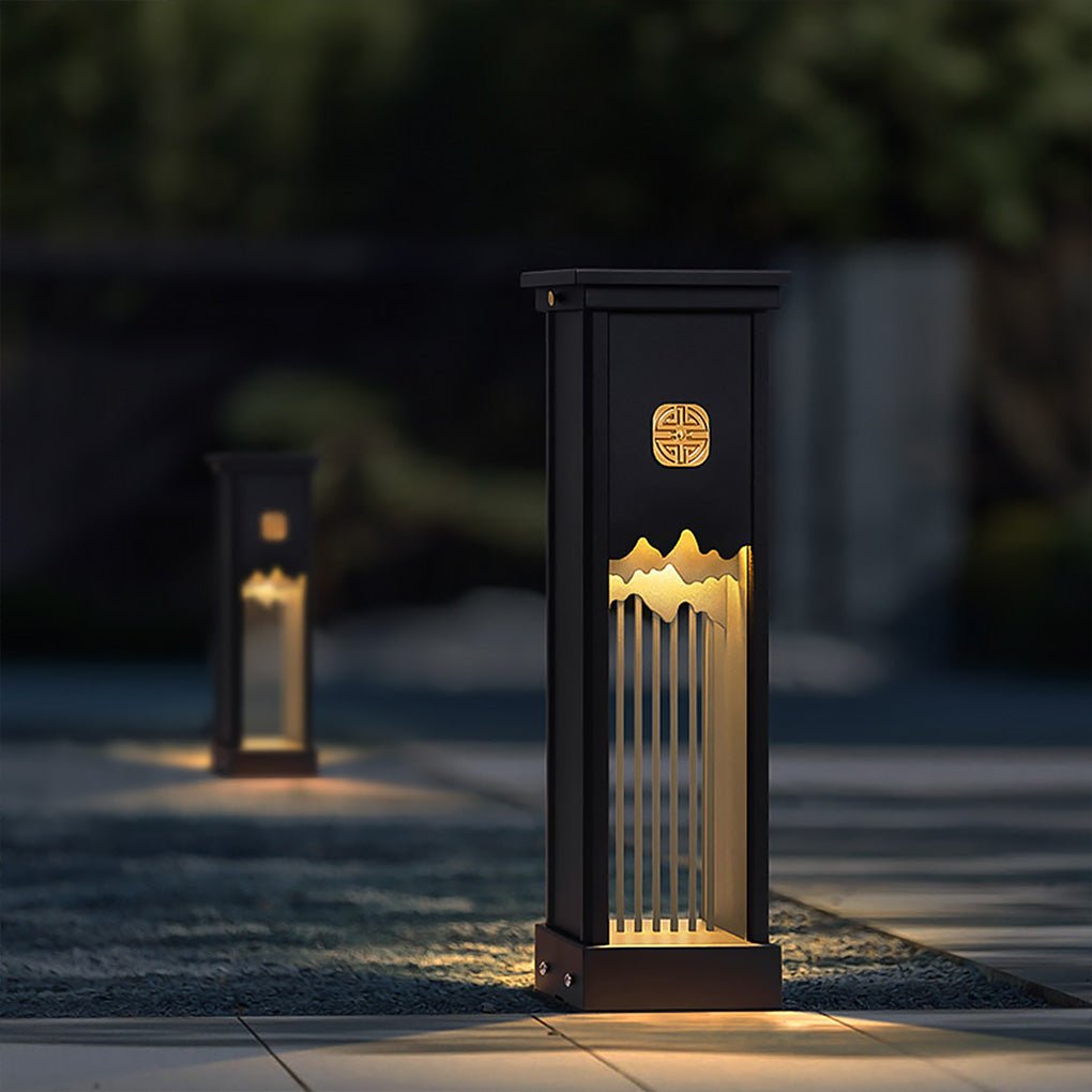 Elegant Outdoor LED Light with Artistic Cut Craft and Strip Design - Lamp Outdoor