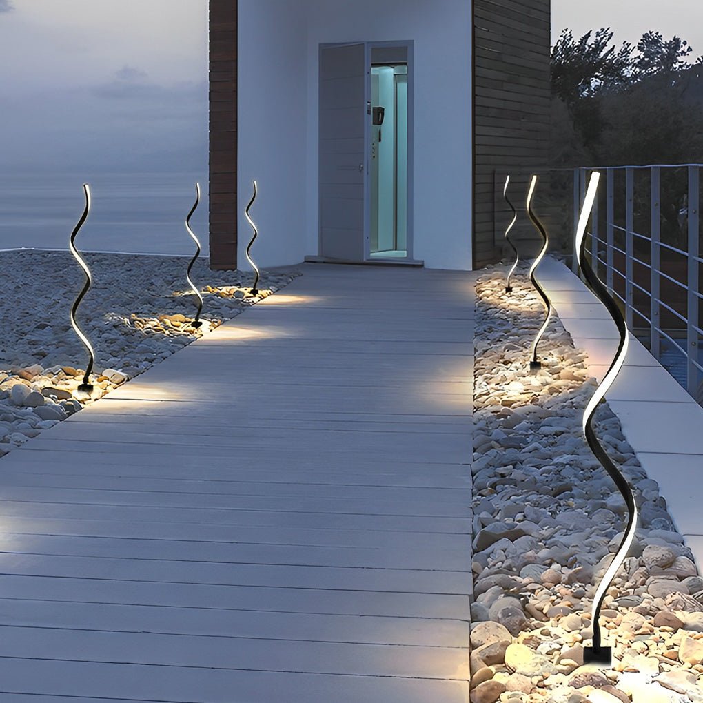 Eco-Friendly Twisted Seaweed Design LED Solar Lawn Lights - Lamp Outdoor
