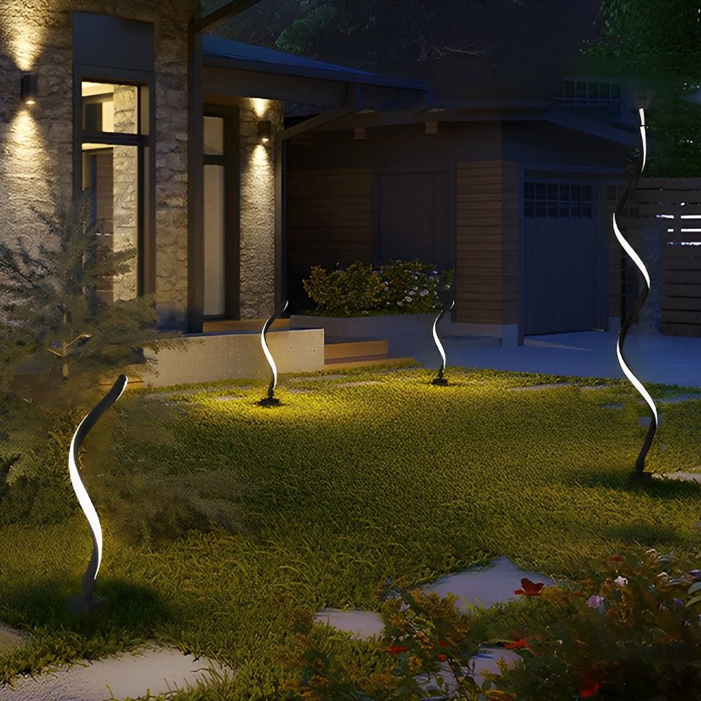 Eco-Friendly Twisted Seaweed Design LED Solar Lawn Lights - Lamp Outdoor