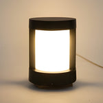 Black Cylindrical LED Pathway Bollard Lights Solar and Wired Outdoor Lighting Solutions - Lamp Outdoor