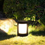 Black Cylindrical LED Pathway Bollard Lights Solar and Wired Outdoor Lighting Solutions - Lamp Outdoor