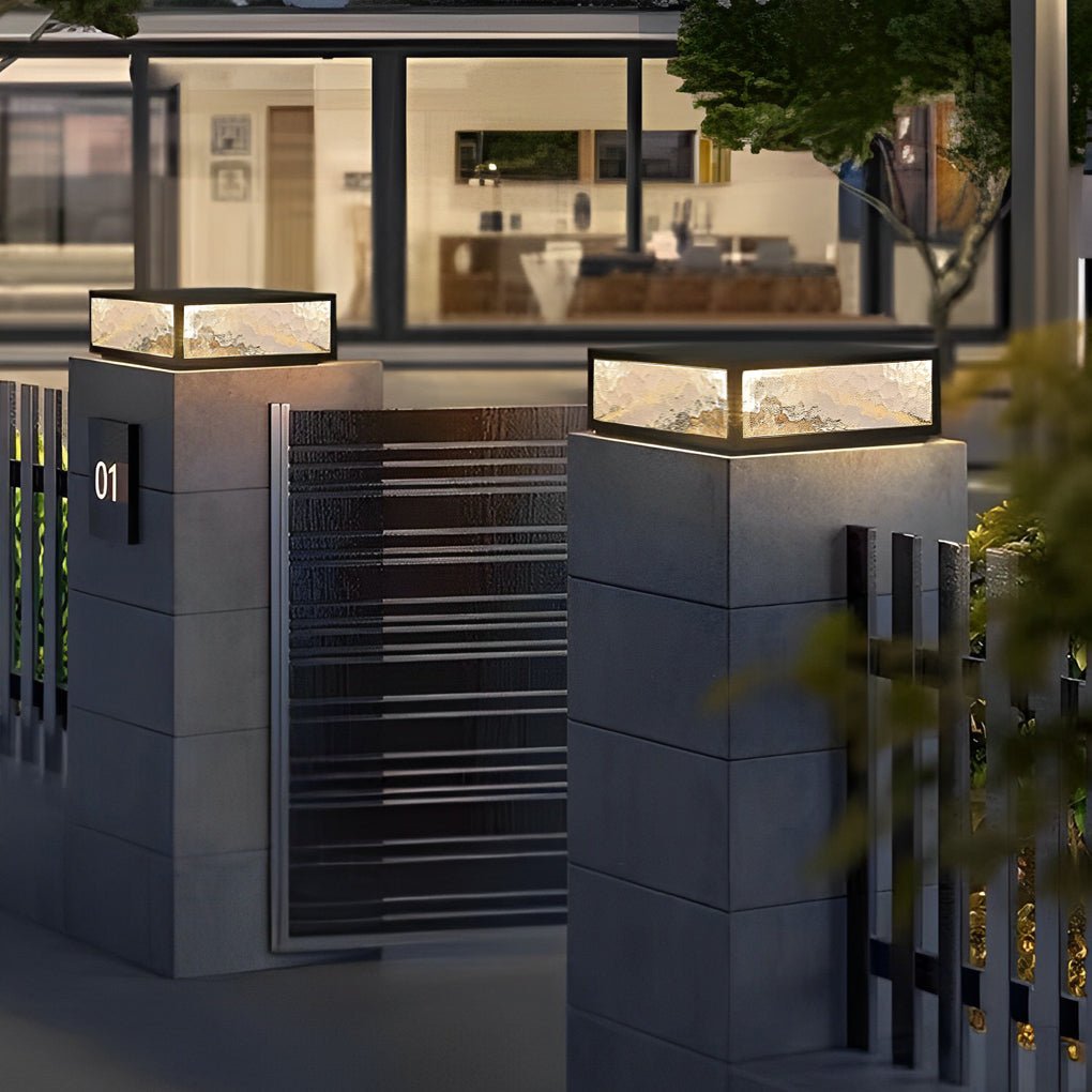 Modern LED Waterproof Outdoor Post Lights Solar Fence Pillar Light Deck Post Lights - Lamp Outdoor