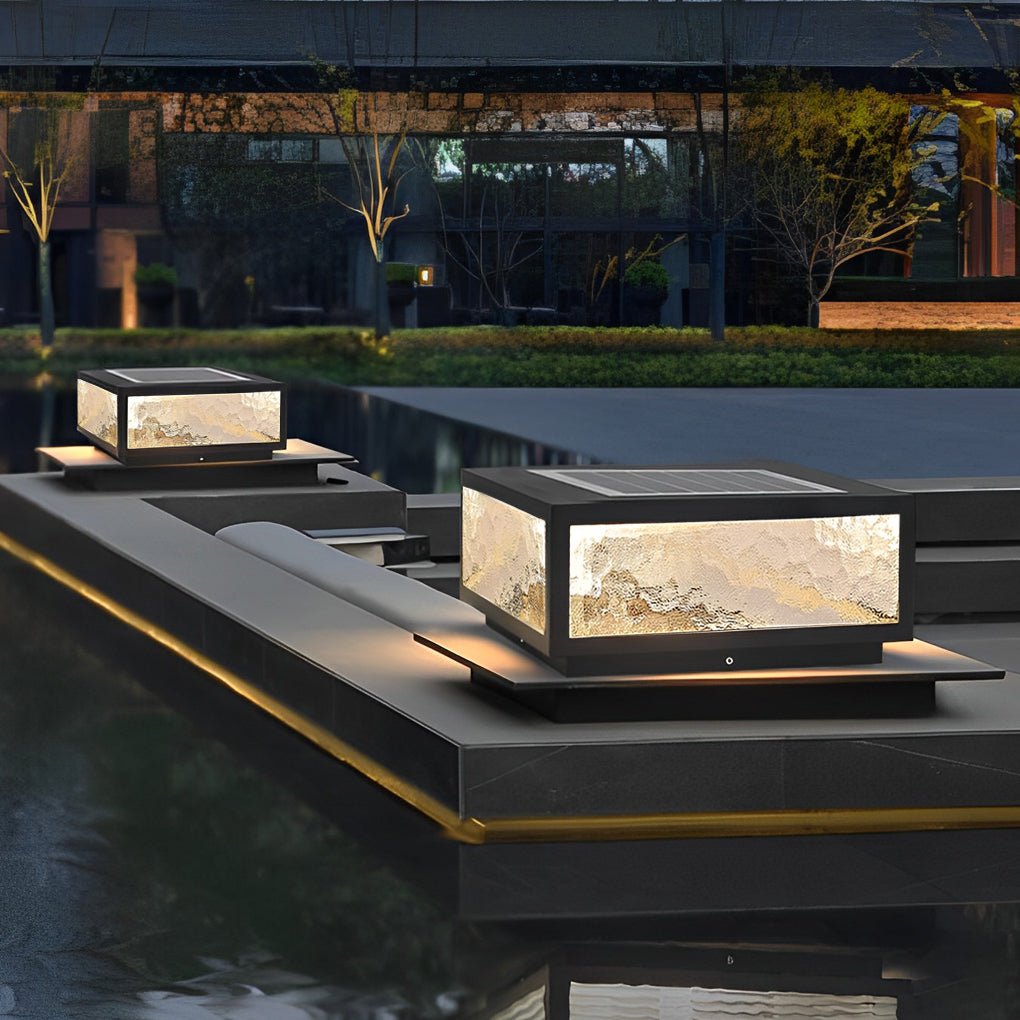 Modern LED Waterproof Outdoor Post Lights Solar Fence Pillar Light Deck Post Lights - Lamp Outdoor