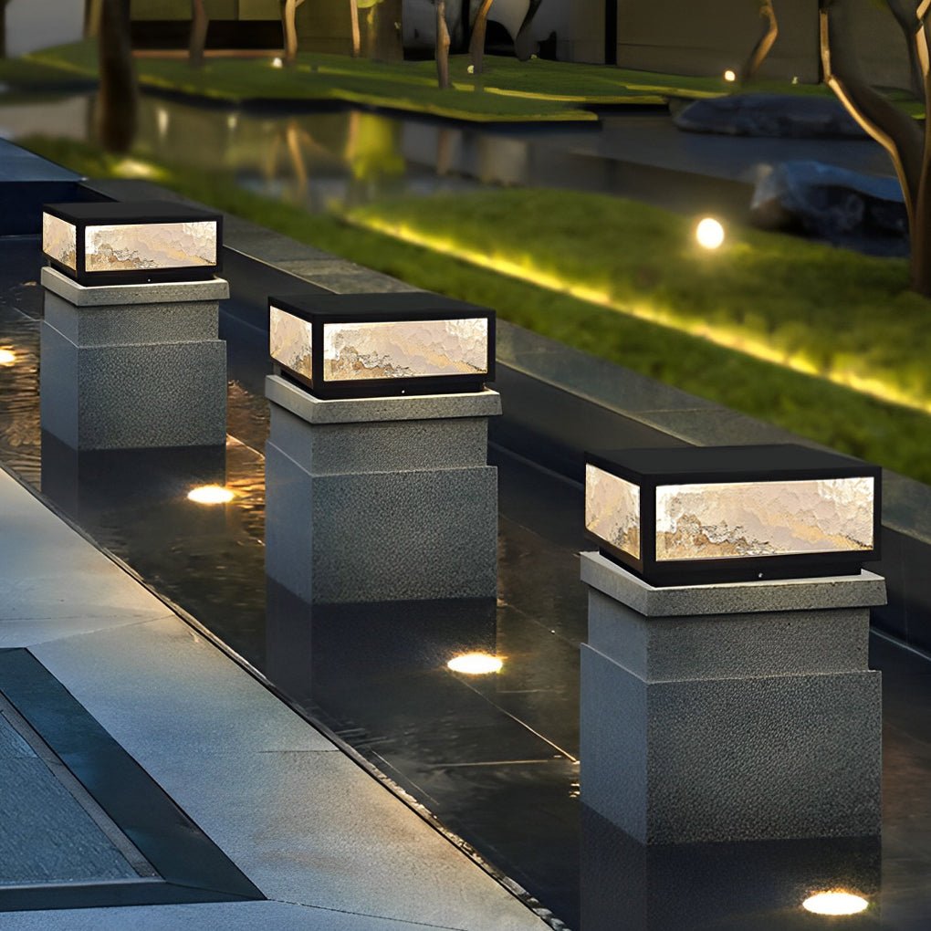 Modern LED Waterproof Outdoor Post Lights Solar Fence Pillar Light Deck Post Lights - Lamp Outdoor