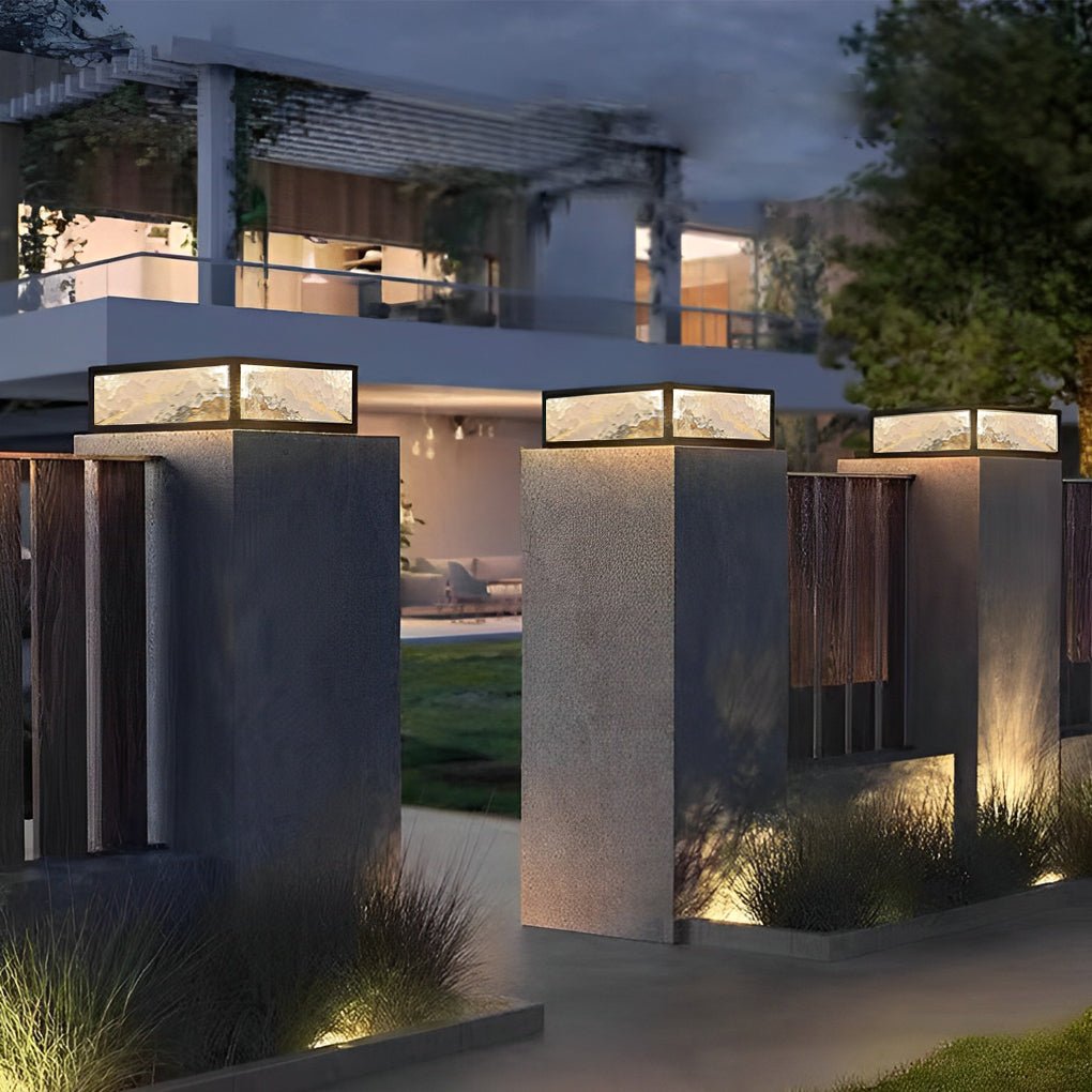 Modern LED Waterproof Outdoor Post Lights Solar Fence Pillar Light Deck Post Lights - Lamp Outdoor