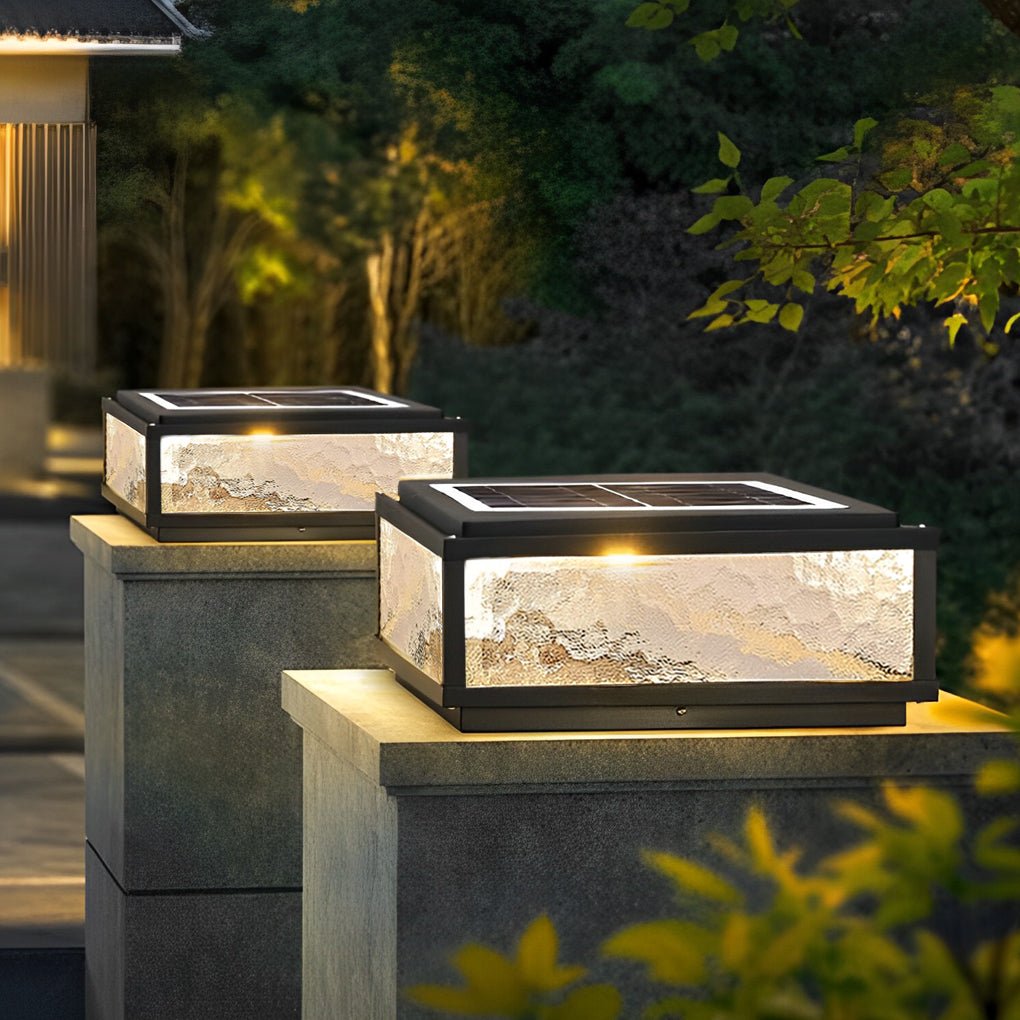 Modern LED Waterproof Outdoor Post Lights Solar Fence Pillar Light Deck Post Lights - Lamp Outdoor