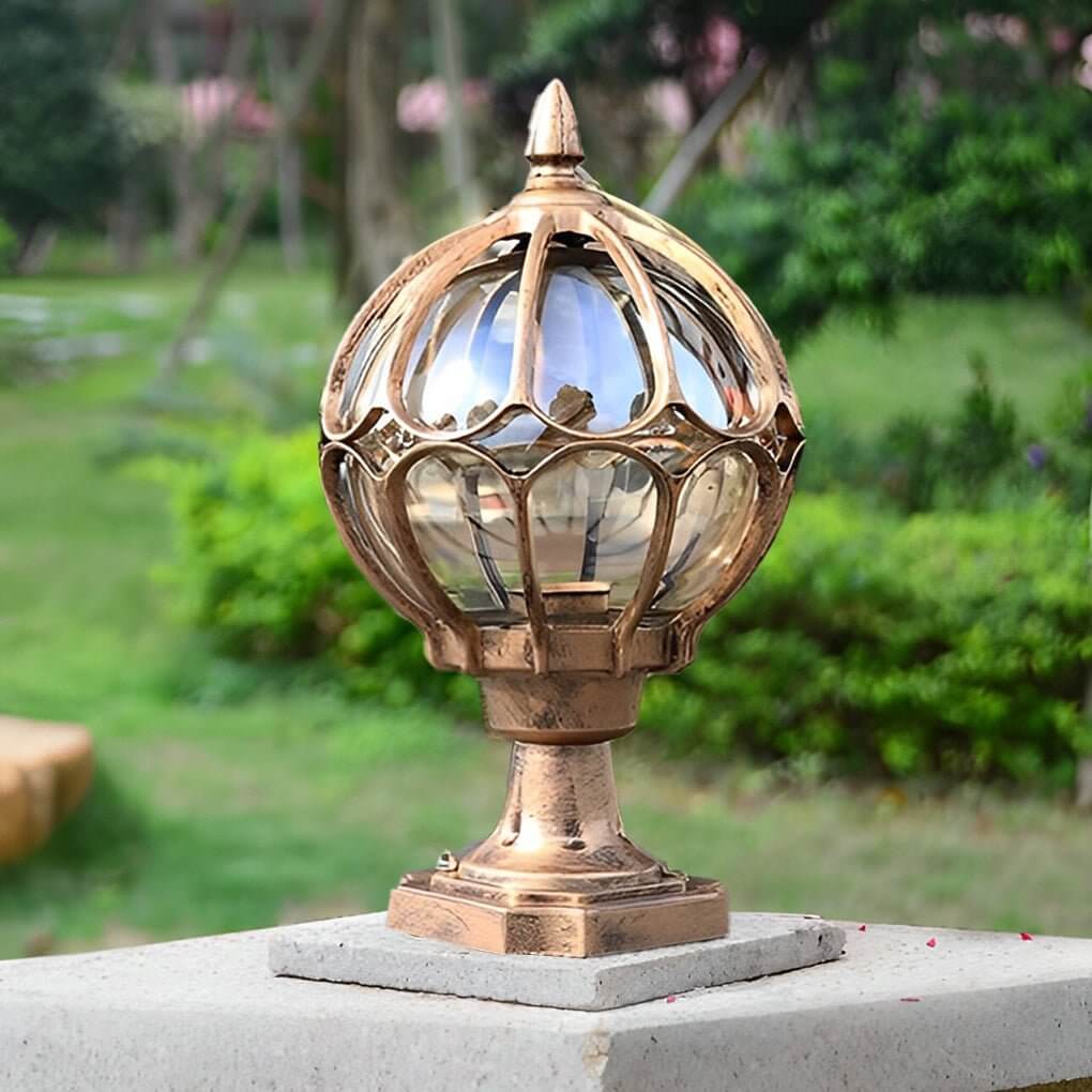 Vintage Outdoor Pier Mount Post Light with Glass Globe - Lamp Outdoor