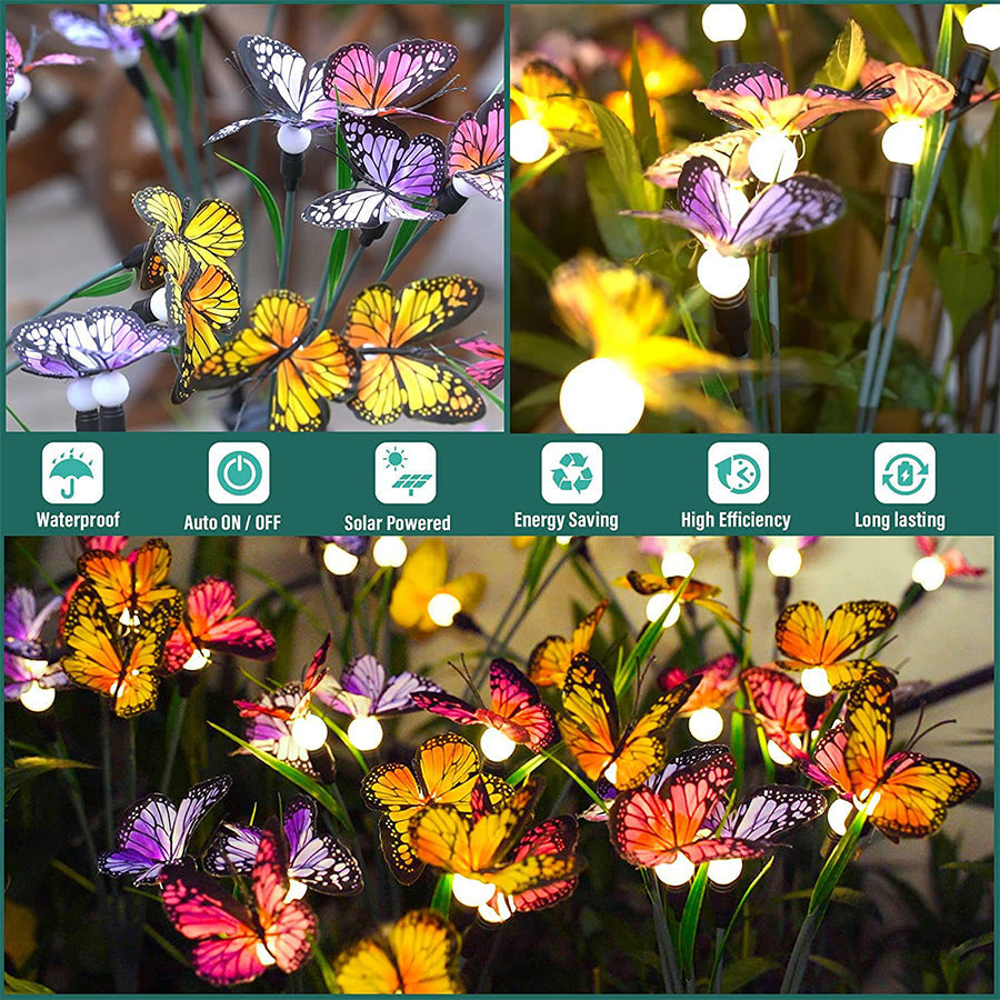 Six-Head Butterfly Solar Garden Lights - Lamp Outdoor