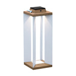 Solar Waterproof Wooden White Floor Lamp Modern Style - Lamp Outdoor