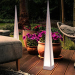 Stainless Steel Waterproof Geometric Floor Lamp with Pyramid Design - Lamp Outdoor