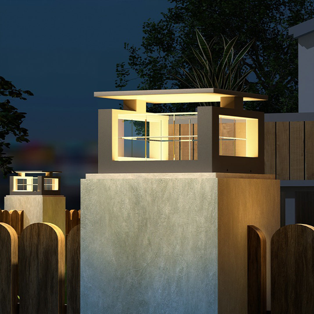 Stainless Steel LED Pillar Lights Waterproof with Acrylic Lampshade - Lamp Outdoor