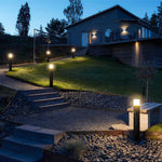 Motion Sensor Black Torchiere Floor Lamp Solar-Powered - Lamp Outdoor