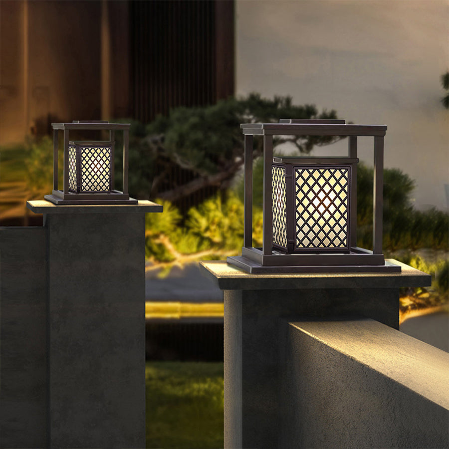 Square Exterior Pillar Lights Modern Style - Lamp Outdoor