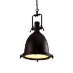 Solara Pendant Lamp Brass Ribbed Dome Industrial - Letslighting