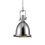 Solara Pendant Lamp Brass Ribbed Dome Industrial - Letslighting