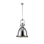 Solara Pendant Lamp Brass Ribbed Dome Industrial - Letslighting