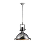 Solara Pendant Lamp Brass Ribbed Dome Industrial - Letslighting