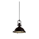 Solara Pendant Lamp Brass Ribbed Dome Industrial - Letslighting