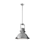 Solara Pendant Lamp Brass Ribbed Dome Industrial - Letslighting
