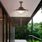 Wrought Iron and Glass Ceiling Flush Mount Light for Balcony - Lamp Outdoor